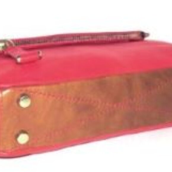 Olivia Harris Fire Engine Red St Jean Leather X-body & Dust Bag Nwt - Picture 8 of 9